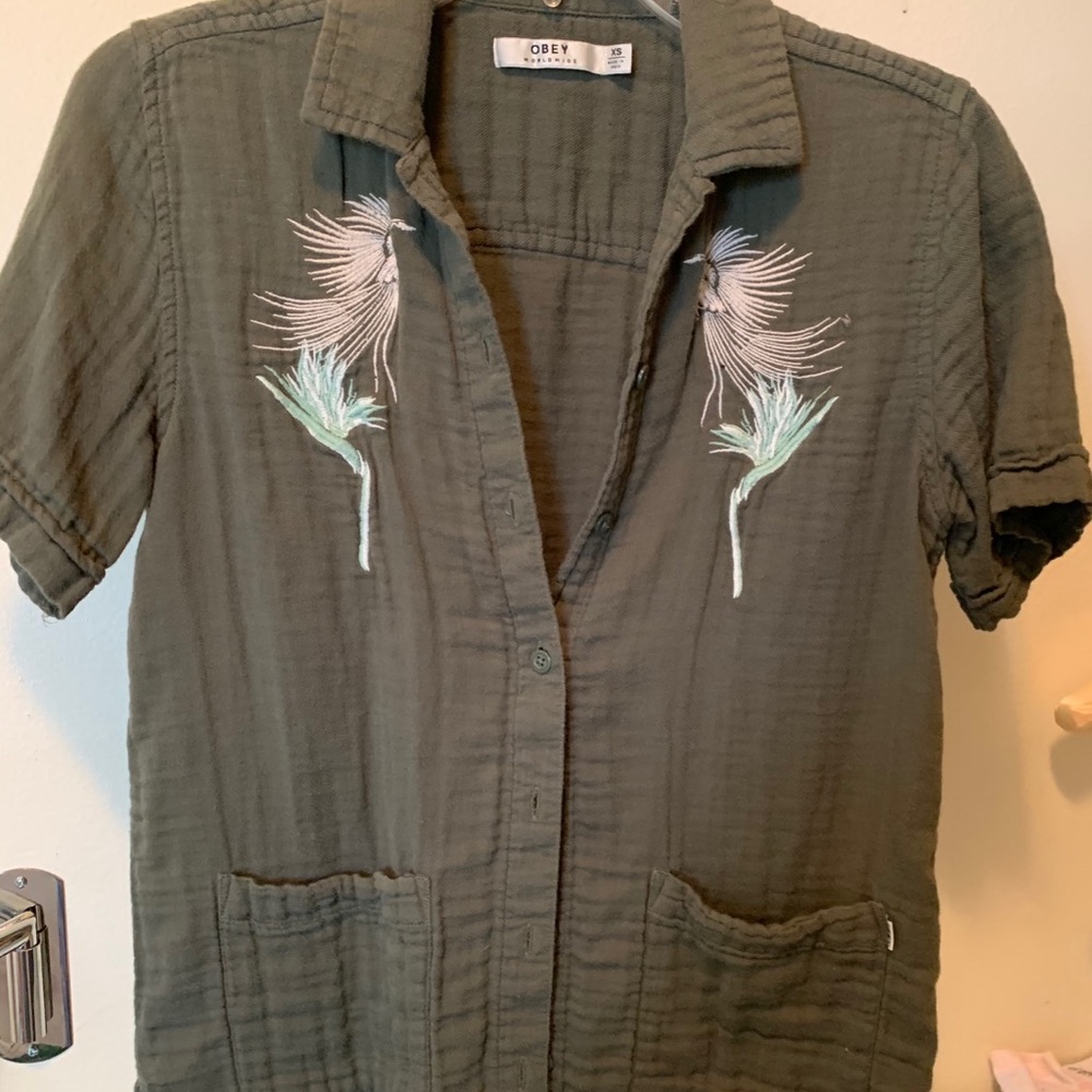Obey 100% Cotton Embroidered Shirt